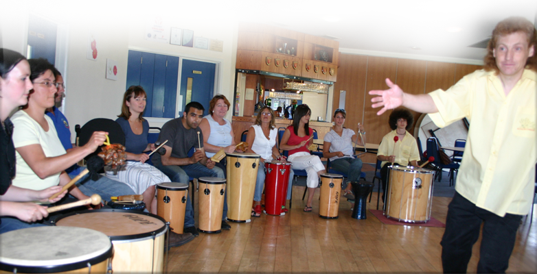 Relax, reduce stress, improve your health whilst having fun with an Active Rhythmology drum circle